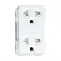 Ổ cắm đôi 3 chấu có màn che – Wide  WEV1582-7SW