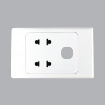 Hai Ổ cắm 1 lỗ công tắc