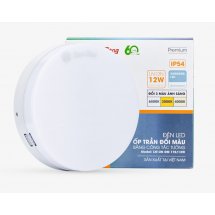 Đèn LED Ốp trần Tròn Đổi màu đế nhựa Rạng Đông