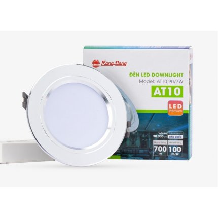 Đèn LED Âm trần Downlight viền bạc Model AT10