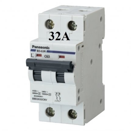 Mcb 2 tép 32a panasonic