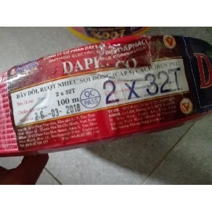 Dây đôi mềm Vcmd 2x32 (2x1.0) Daphaco