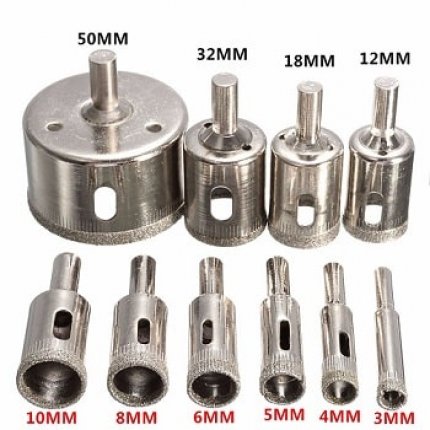 Mũi khoan kiếng,kính,đá gạch men,thuỷ tinh đủ kích thước