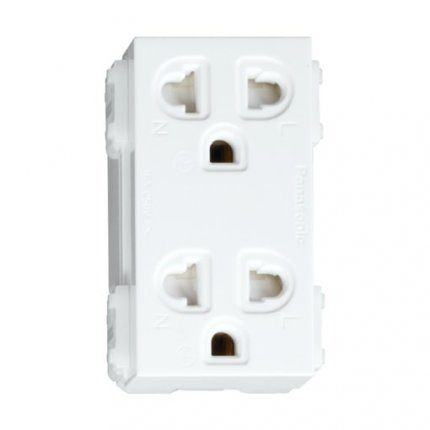 Ổ cắm đôi 3 chấu có màn che – Wide  WEV1582-7SW