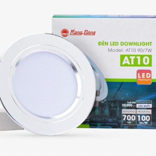 Đèn LED Âm trần Downlight viền bạc Model AT10