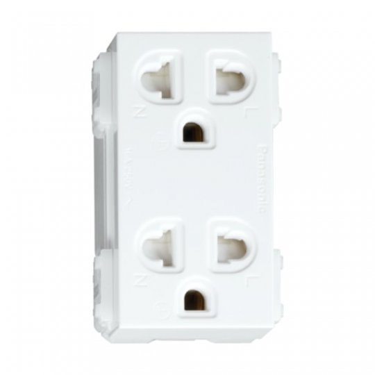 Ổ cắm đôi 3 chấu có màn che – Wide  WEV1582-7SW