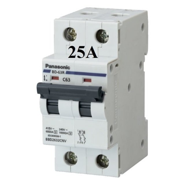 Mcb 2 tép 25a panasonic