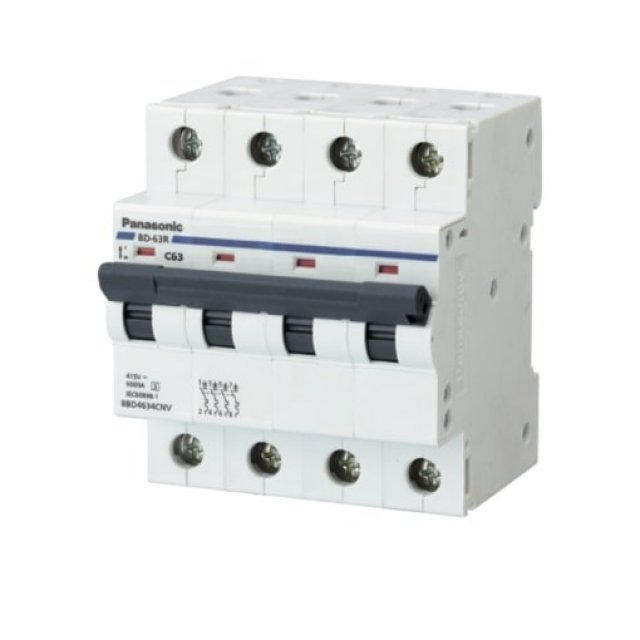 Aptomat tự động DIN MCB-3 pha 4 cực Panasonic
