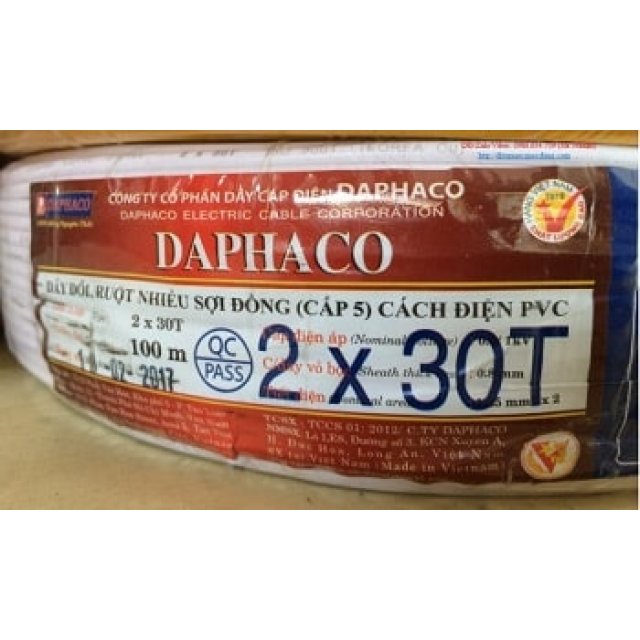 Dây đôi mềm Vcmd 2x30 (2x1.5) Daphaco