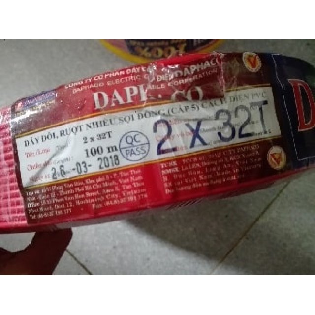 Dây đôi mềm Vcmd 2x32 (2x1.0) Daphaco