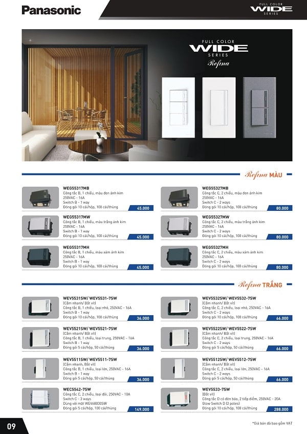 bang gia panasonic 10