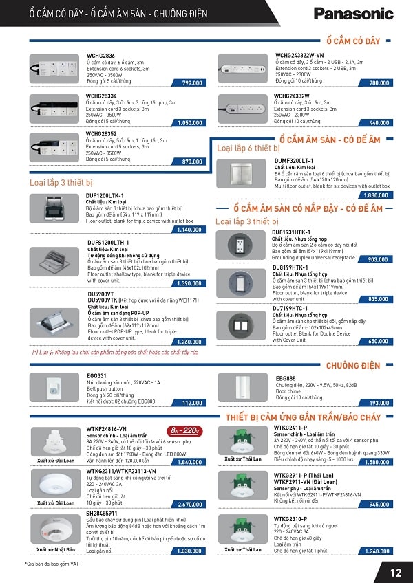 bang gia panasonic 13