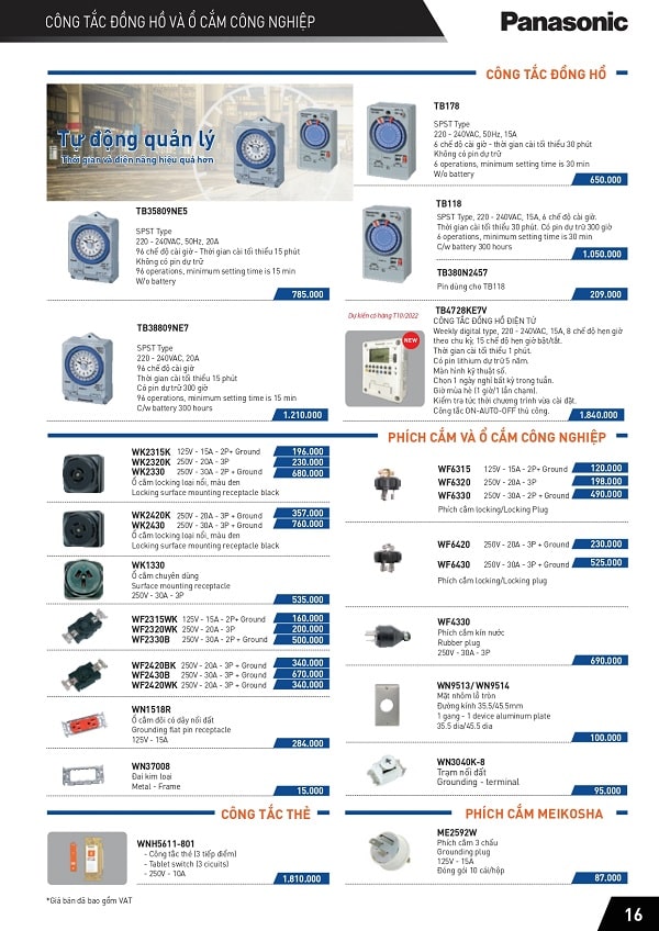 bang gia panasonic 18
