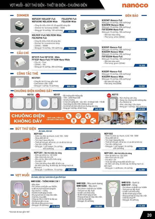 bang gia panasonic 22