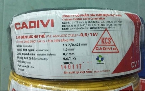Hình ảnh cuộn dây điện cadivi CV1.0 (1 cuộn 100m)