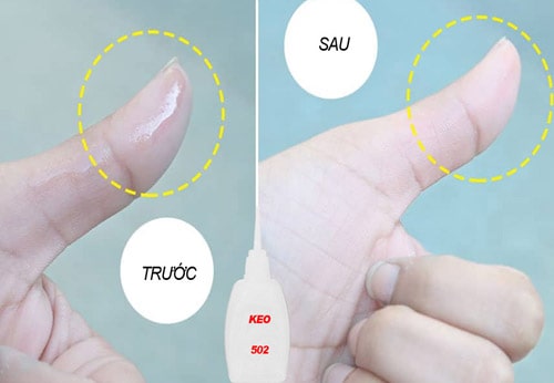 tay dính keo 502