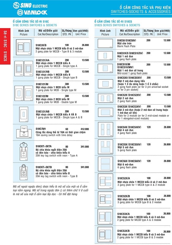 thiết bị điện sino